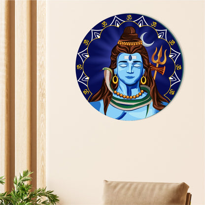 Blue Shiva Wooden Wall Decor