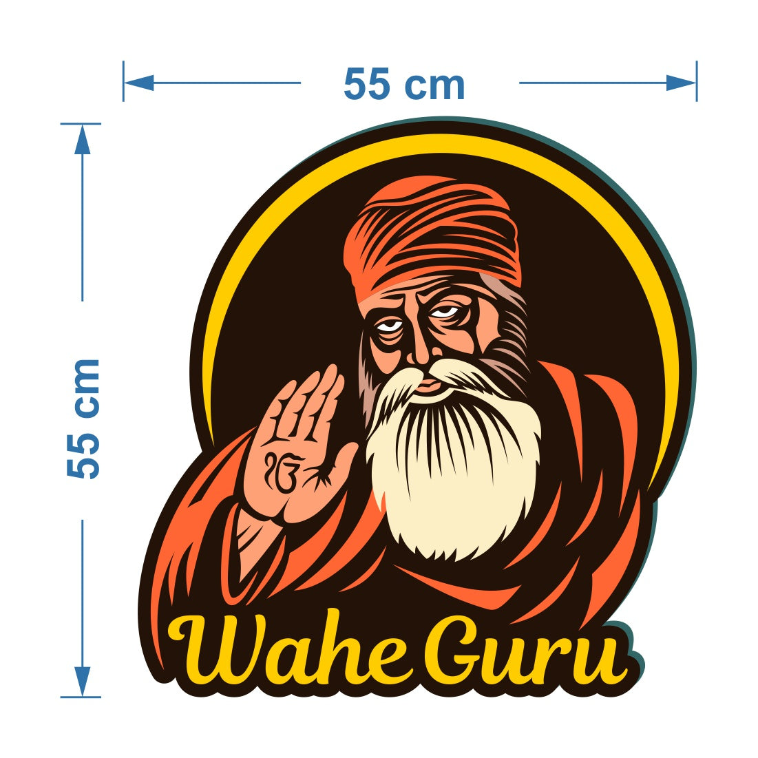 Waheguru Vector Art Wall Decor